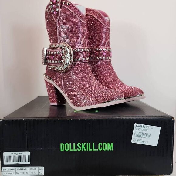 CLUB EXX Sheriff Shine Pink Cowboy Boots Women's Size 6 M Rhinestone - Picture 2 of 9